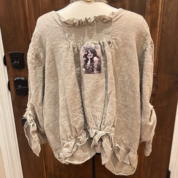 Magnolia Pearl Khaki Long Sleeved Button Front Jacket - Picture 6 of 14